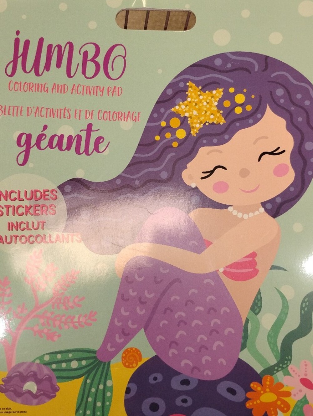 Jumbo Coloring and Activity Pad – Purple Mermaids Theme